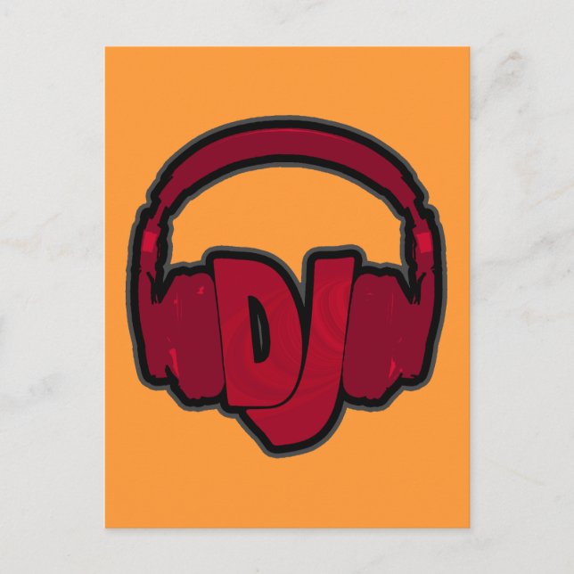 Postal auriculares con DJ de música (Anverso)