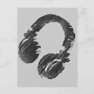 Postal auriculares con DJ de música negra