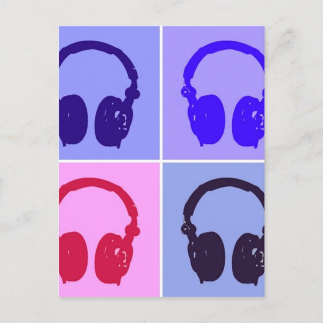 Postal Auriculares de arte pop (Anverso)