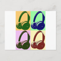 Auriculares de arte pop de cuatro colores