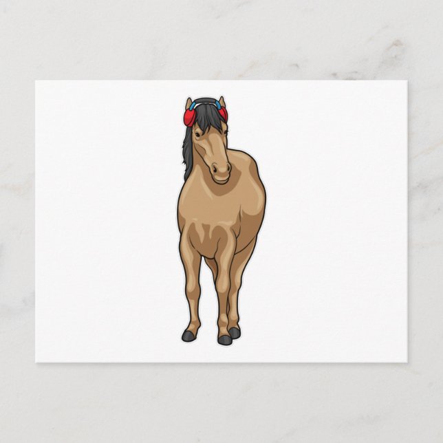Postal Auriculares de música de caballos (Anverso)