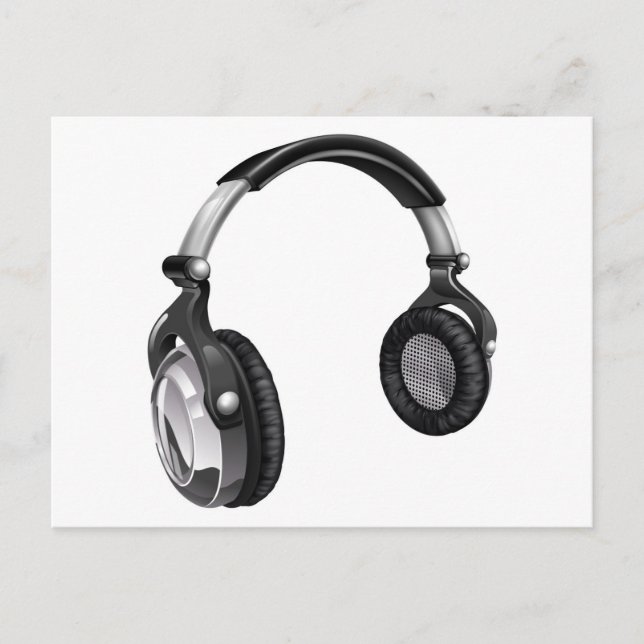 Postal Auriculares musicales geniales (Anverso)