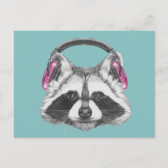 Postal Auriculares Raccoon (Anverso)