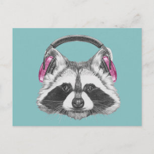 Postal Auriculares Raccoon