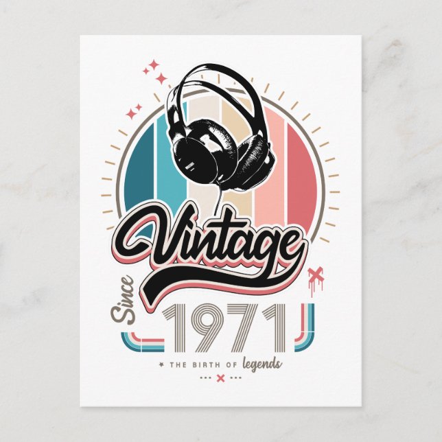 Postal Auriculares Vintage desde 1971 (Anverso)