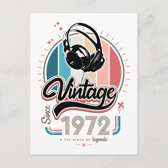 Postal Auriculares vintage desde 1972 (Anverso)