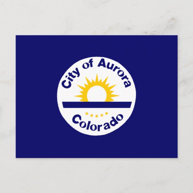 Postal Aurora, Bandera Colorado (Anverso)