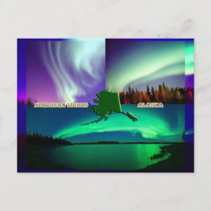 Postal Aurora boreal de Alaska Collage