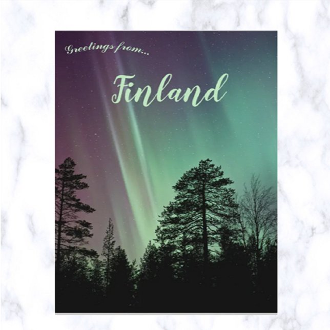 Postal Aurora boreal en Someroharju Finlandia (Subido por el creador)