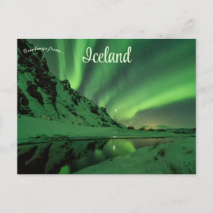 Postal Aurora boreal en Thorsmork Islandia