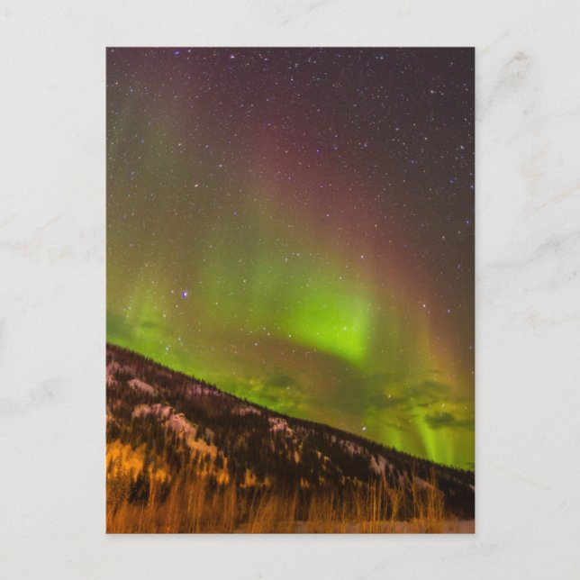 Postal Aurora boreal | Montañas Fairbanks Alaska (Anverso)