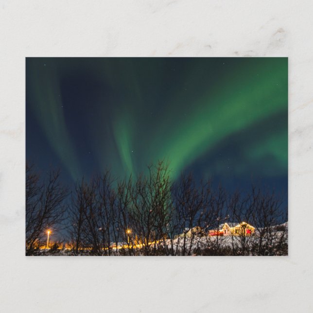 Postal Aurora Borealis Islandia (Anverso)