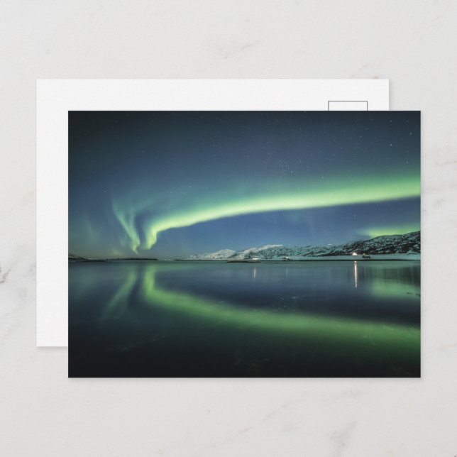 Postal Aurora Borealis Noruega (Anverso / Reverso)