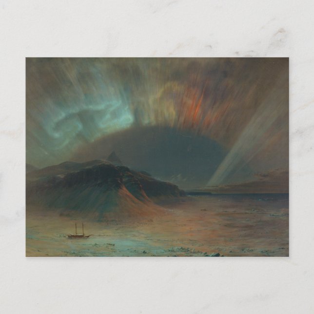 Postal Aurora Borealis por Frederic Edwin Church 1865 (Anverso)