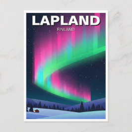 Postal Aurora en Laponia Finlandia Viaje