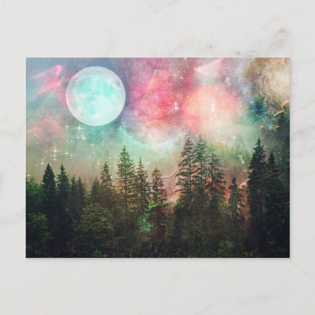 Postal Aurora Forest Full Moon (Anverso)