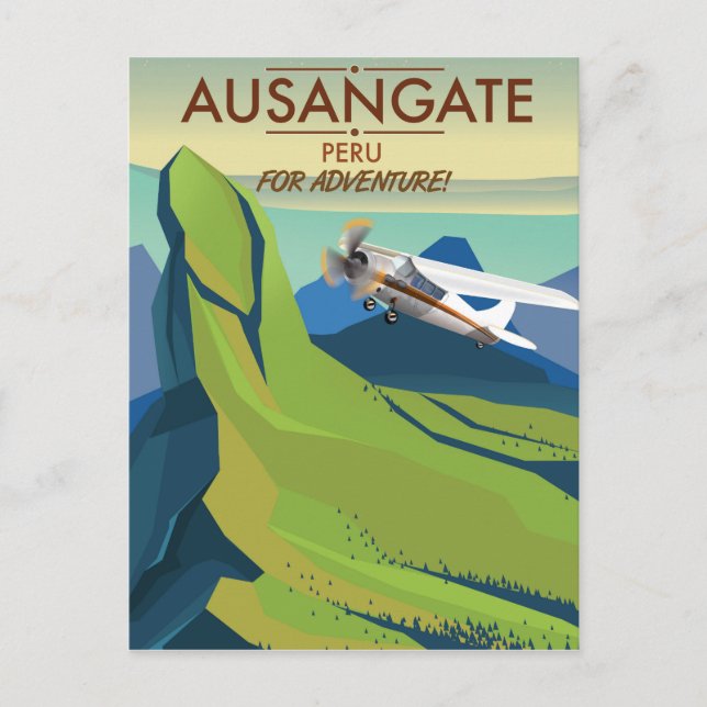 Postal Ausangate Perú.  ¡En la aventura! (Anverso)