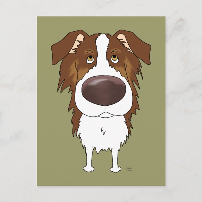 Postal Aussies - Nariz grande y trasero (Anverso)