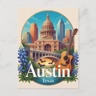 Postal Austin EE. UU. Capitolio de Texas Viajes