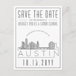Postal Austin | Estilizado Skyline Guardar la fecha