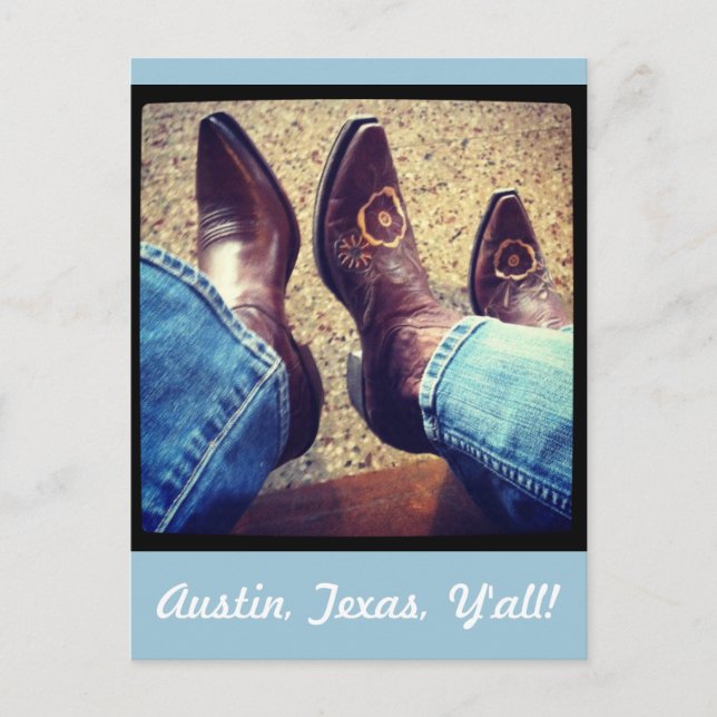 Postal Austin Texas Cowboy Cowgirl Boots (Anverso)