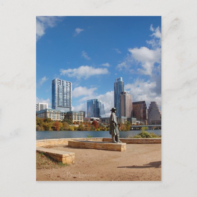 Postal Austin Texas Downtown Skyline - Lago Ladybird (Anverso)