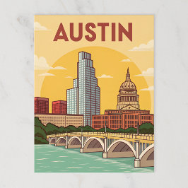Postal Austin, Texas: Ilustracion del Capitolio