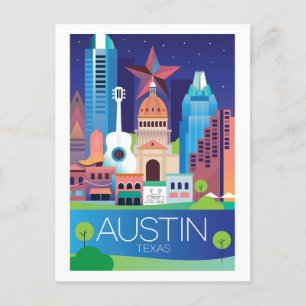 Postal Austin, Texas Postcard