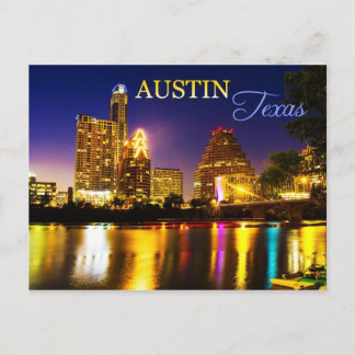 Postal Austin, Texas Skyline de noche