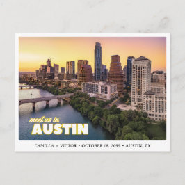 Postal Austin Wedding Save the Date Downtown Postcard