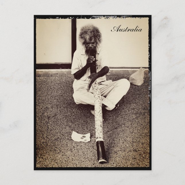 Postal Australia, aborigen y digeridoo (Anverso)