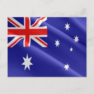 Postal Australia - Bandera Australiana ondeando -
