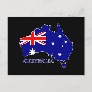 Postal Australia Bandera de Australia Mapa Viaje
