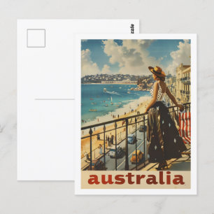 Postal Australia Beach Vintage Famoso Travel Place