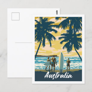 Postal Australia Beach Vintage Famoso Travel Place