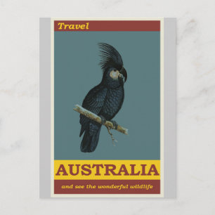 Postal Australia Cockatoo Vintage Travel Poster