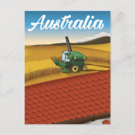 Postal Australia cosechando caricatura de viaje