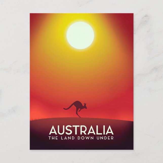 Postal Australia "El suelo bajo" estampado de vacaciones. (Anverso)
