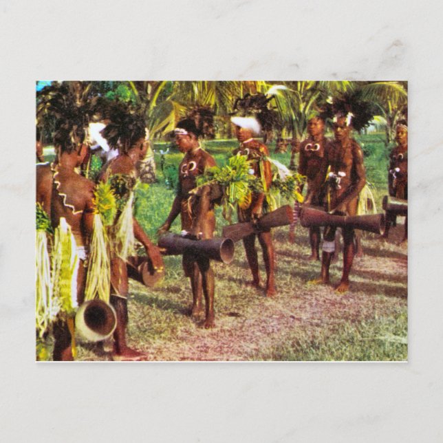 Postal Australia, festival tribal, Nueva Guinea (Anverso)
