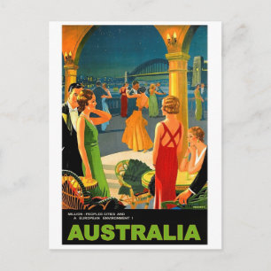 Postal Australia, fiesta romántica por la noche, viajes v