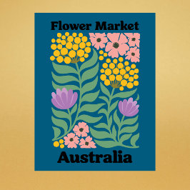 Postal Australia Flower Market Golden Wattle Pink Blossom