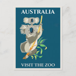 Postal Australia Koala Bear Vintage Travel Poster