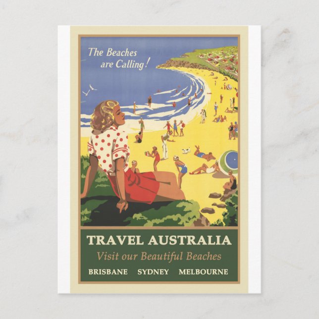 Postal Australia, Las playas llaman (Anverso)