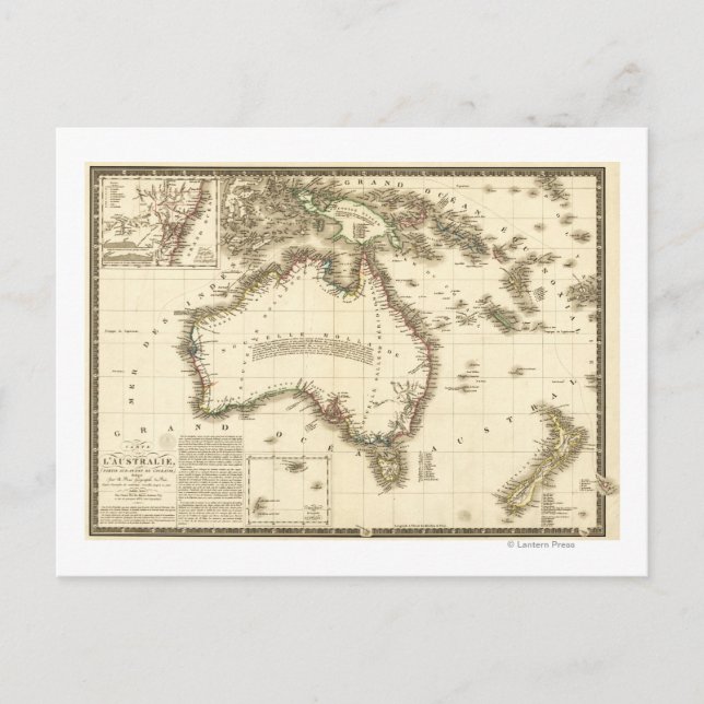 Postal Australia: Mapa panorámicoAustralia 2 (Anverso)