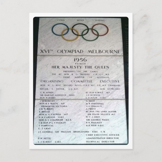 Postal Australia - Melbourne, 1956 XVI Olimpiada - (Anverso)