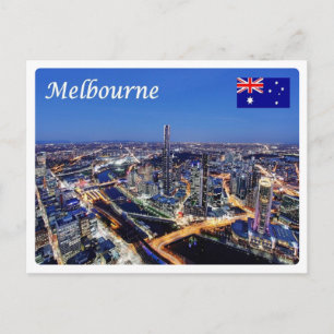 Postal Australia - Melbourne de noche -