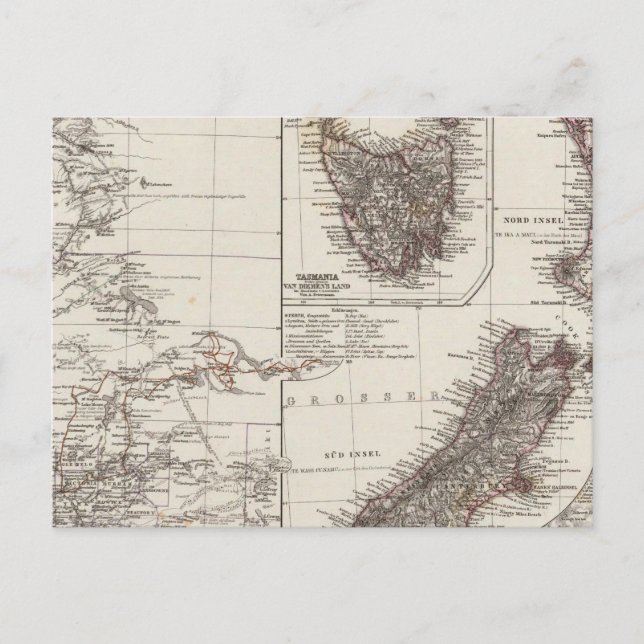 Postal Australia Occidental Tasmania y Nueva Zelanda (Anverso)