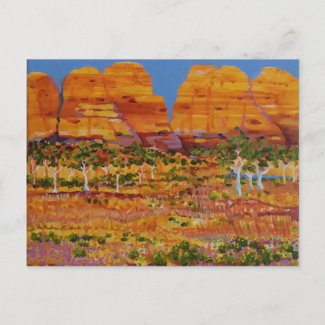 Postal Australia Outback con flores silvestres (Anverso)