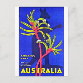 Postal Australia, patas de canguro, flores silvestres aus