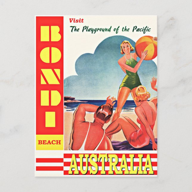Postal Australia-Patio de juegos del Pacífico, Bondi Beac (Anverso)